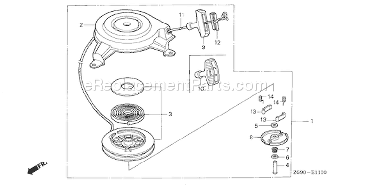 Page M Diagram and Parts List for GXV140 Type A1B - VIN# GJAB-6000001-7999999 Honda Engine