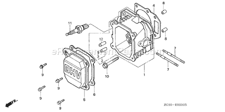 Page G Diagram and Parts List for GXV140 Type A1B - VIN# GJAB-6000001-7999999 Honda Engine