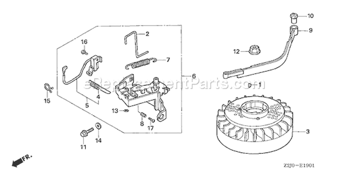 Page I Diagram and Parts List for GXV160A1 Type A12 - VIN# GJAJA-1000001-9999999 Honda Engine