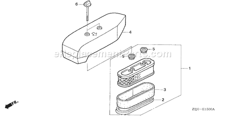 Page A Diagram and Parts List for GXV160A1 Type A12 - VIN# GJAJA-1000001-9999999 Honda Engine