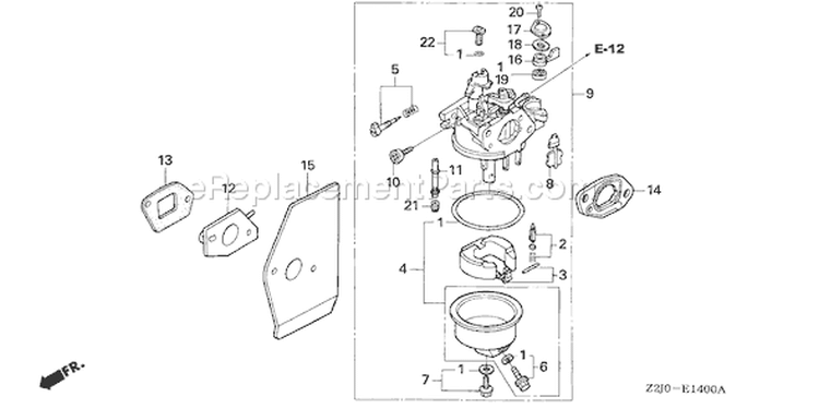 Page C Diagram and Parts List for GXV160A1 Type A12 - VIN# GJAJA-1000001-9999999 Honda Engine
