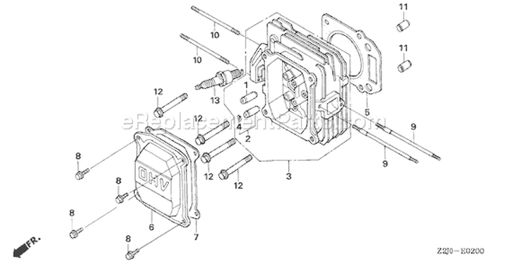 Page G Diagram and Parts List for GXV160A1 Type A12 - VIN# GJAJA-1000001-9999999 Honda Engine