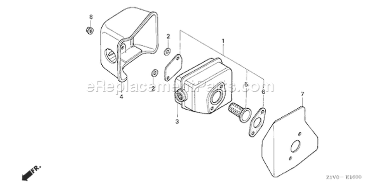 Page L Diagram and Parts List for GXV160H2 Type T1AH - VIN# GJAAH-1000001-9999999 Honda Engine