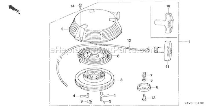 Page N Diagram and Parts List for GXV160H2 Type T1AH - VIN# GJAAH-1000001-9999999 Honda Engine