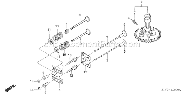 Page B Diagram and Parts List for GXV160H2 Type T1AH - VIN# GJAAH-1000001-9999999 Honda Engine