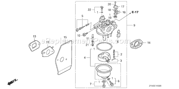 Page C Diagram and Parts List for GXV160H2 Type T1AH - VIN# GJAAH-1000001-9999999 Honda Engine