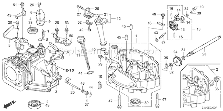 Page F Diagram and Parts List for GXV160H2 Type T1AH - VIN# GJAAH-1000001-9999999 Honda Engine