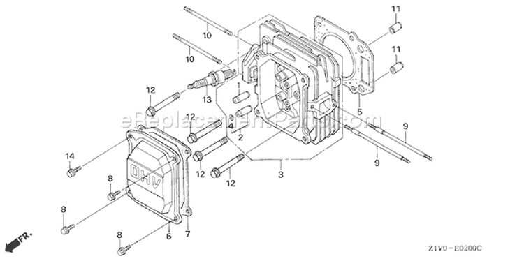 Page G Diagram and Parts List for GXV160H2 Type T1AH - VIN# GJAAH-1000001-9999999 Honda Engine