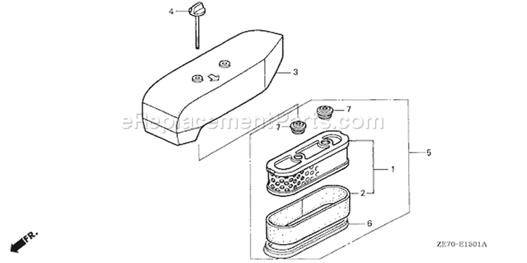 Page A Diagram and Parts List for GXV160K1 Type A1T - VIN# GJ03-6100001-7999999 Honda Engine