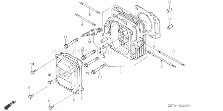 Page G Diagram and Parts List for GXV160 Type A1L2 - VIN# GJ03-1000001-1366578 Honda Engine