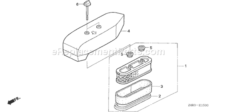 Page A Diagram and Parts List for GXV160UA1 Type A12 - VIN# GJAHA-1000001 Honda Engine