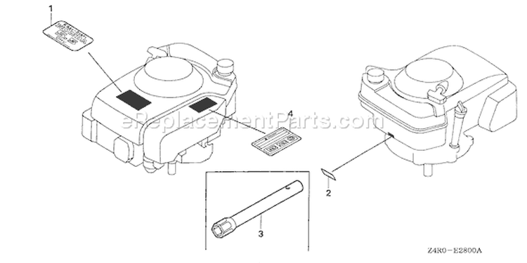 Page J Diagram and Parts List for GXV160UA1 Type A12 - VIN# GJAHA-1000001 Honda Engine