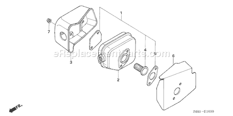 Page K Diagram and Parts List for GXV160UA1 Type A12 - VIN# GJAHA-1000001 Honda Engine