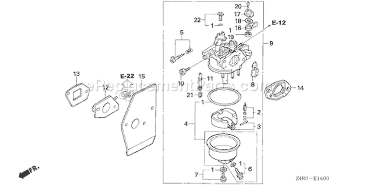 Page C Diagram and Parts List for GXV160UA1 Type A12 - VIN# GJAHA-1000001 Honda Engine
