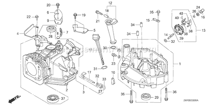 Page F Diagram and Parts List for GXV160UA1 Type A12 - VIN# GJAHA-1000001 Honda Engine