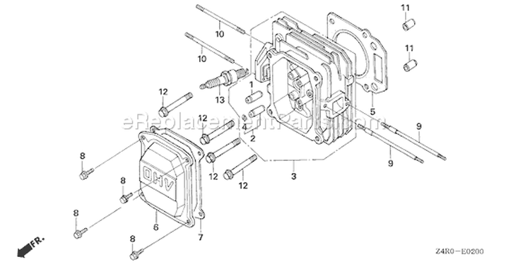Page G Diagram and Parts List for GXV160UA1 Type A12 - VIN# GJAHA-1000001 Honda Engine