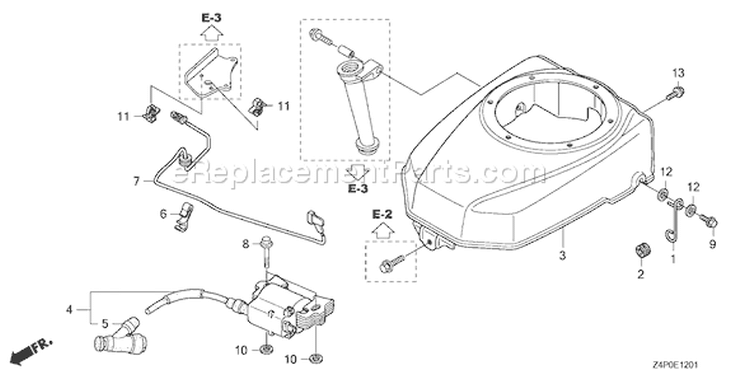 Page H Diagram and Parts List for GXV160UH2 Type TBE - VIN# GJABH-1000001 Honda Engine