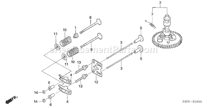 Page B Diagram and Parts List for GXV160UH2 Type N1MH - VIN# GJABH-1000001 Honda Engine