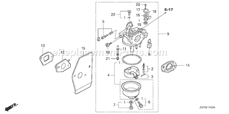 Page C Diagram and Parts List for GXV160UH2 Type N1MH - VIN# GJABH-1000001 Honda Engine