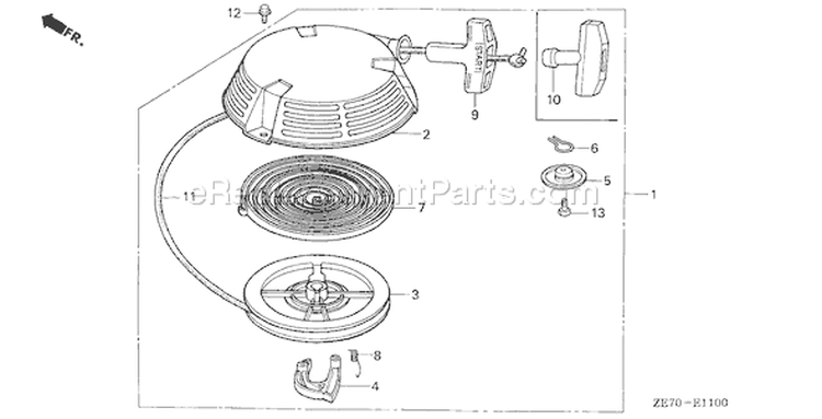 Page M Diagram and Parts List for GXV160 Type A1L2 - VIN# GJ03-1000001-1366578 Honda Engine