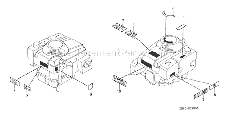 Page K Diagram and Parts List for GXV270 Type DAP3 - VIN# GJ01-1000001-1034654 Honda Engine