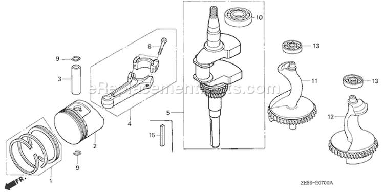 Page D Diagram and Parts List for GXV270 Type DAP3 - VIN# GJ01-1000001-1034654 Honda Engine