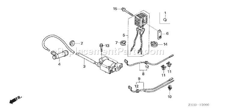 Page K Diagram and Parts List for GXV340A2 Type DA2 - VIN# GJADA-1000001-9999999 Honda Engine