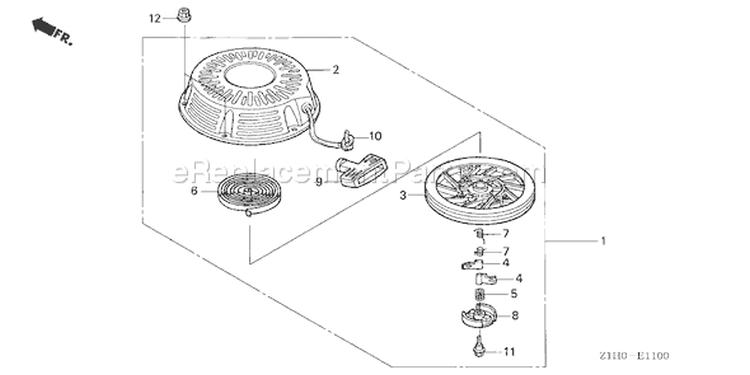 Page O Diagram and Parts List for GXV340A2 Type DA2 - VIN# GJADA-1000001-9999999 Honda Engine