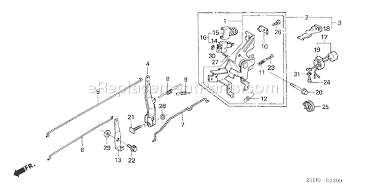 Page D Diagram and Parts List for GXV340A2 Type DA2 - VIN# GJADA-1000001-9999999 Honda Engine