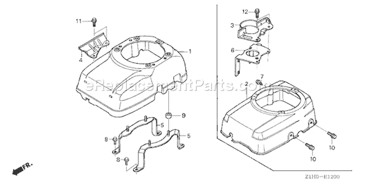 Page H Diagram and Parts List for GXV340A2 Type DA2 - VIN# GJADA-1000001-9999999 Honda Engine