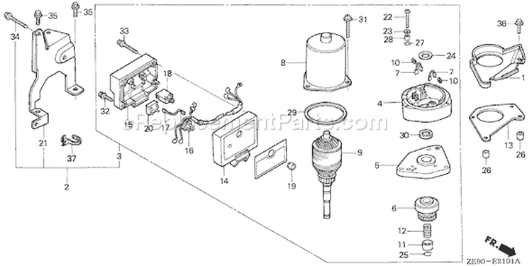 Page N Diagram and Parts List for GXV340 Type DAP5 - VIN# GJ02-1000001-1009980 Honda Engine