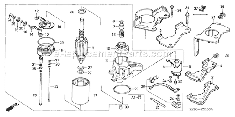 Page O Diagram and Parts List for GXV340K1 Type DAP2 - VIN# GJ02-1100001-5999999 Honda Engine