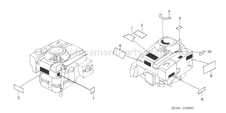 Page J Diagram and Parts List for GXV340K1 Type DAP2 - VIN# GJ02-1100001-5999999 Honda Engine