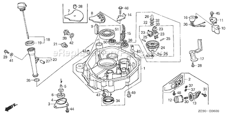 Page L Diagram and Parts List for GXV340K1 Type DAP2 - VIN# GJ02-1100001-5999999 Honda Engine