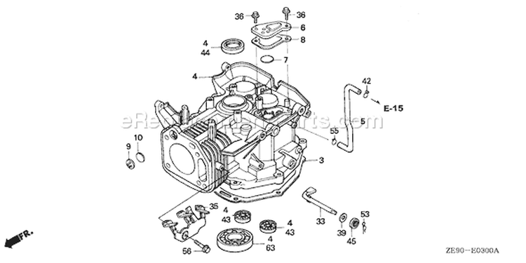 Page F Diagram and Parts List for GXV340K1 Type DAP2 - VIN# GJ02-1100001-5999999 Honda Engine