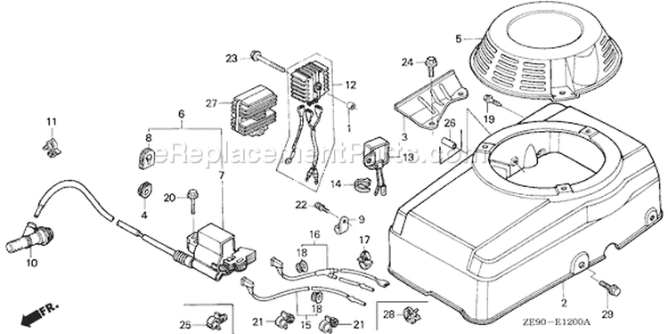 Page H Diagram and Parts List for GXV340K1 Type DAP2 - VIN# GJ02-1100001-5999999 Honda Engine