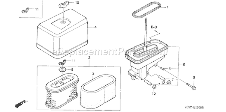 Page A Diagram and Parts List for GXV340K2 Type DAP2 - VIN# GJ02-6000001-9999999 Honda Engine