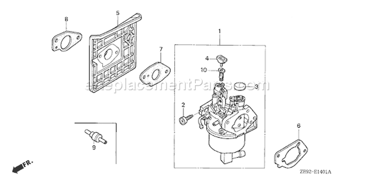 Page C Diagram and Parts List for GXV340K2 Type DP23 - VIN# GEAA-6000001-9999999 Honda Engine