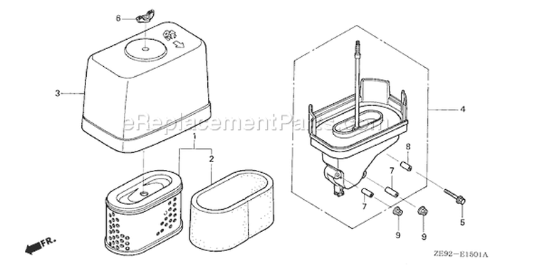 Page A Diagram and Parts List for GXV340K2 Type DA2 - VIN# GJ02-6000001-9999999 Honda Engine