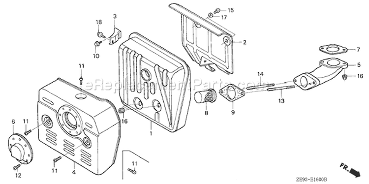 Page M Diagram and Parts List for GXV340K2 Type DA2 - VIN# GJ02-6000001-9999999 Honda Engine