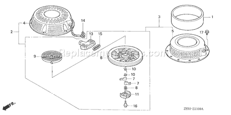 Page N Diagram and Parts List for GXV340K2 Type DA2 - VIN# GJ02-6000001-9999999 Honda Engine