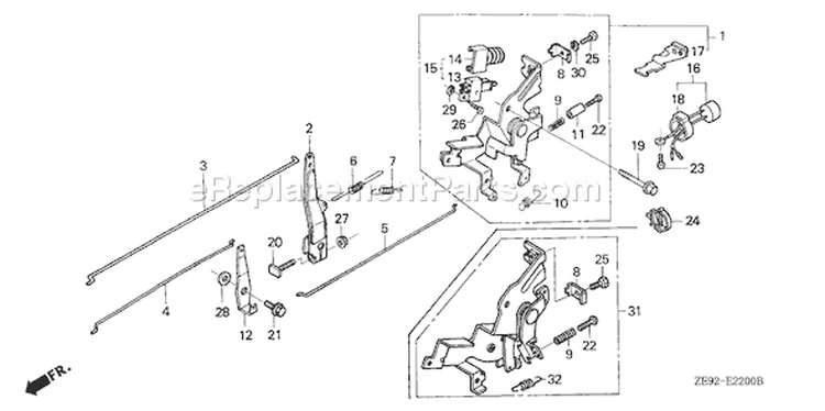 Page D Diagram and Parts List for GXV340K2 Type DA2 - VIN# GJ02-6000001-9999999 Honda Engine