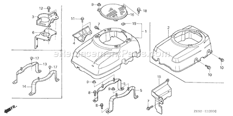 Page H Diagram and Parts List for GXV340K2 Type DA2 - VIN# GJ02-6000001-9999999 Honda Engine