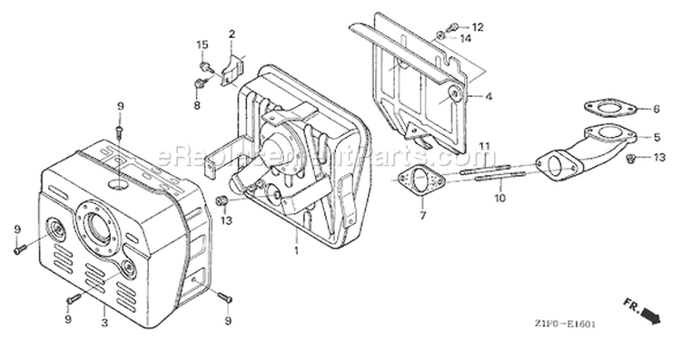 Page L Diagram and Parts List for GXV340T2 Type DP23 - VIN# GEABT-1000001 Honda Engine