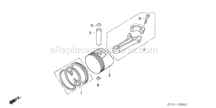 Page M Diagram and Parts List for GXV340T2 Type DP23 - VIN# GEABT-1000001 Honda Engine