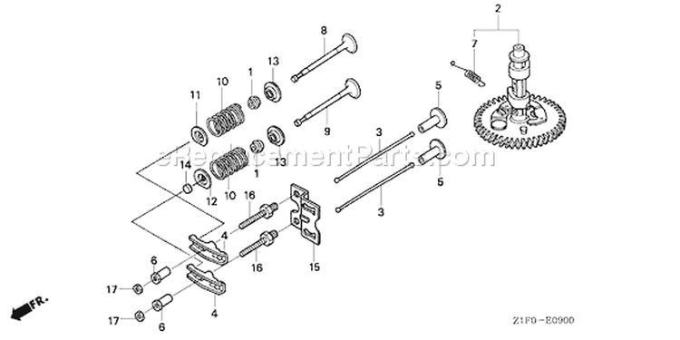 Page B Diagram and Parts List for GXV340T2 Type DP23 - VIN# GEABT-1000001 Honda Engine