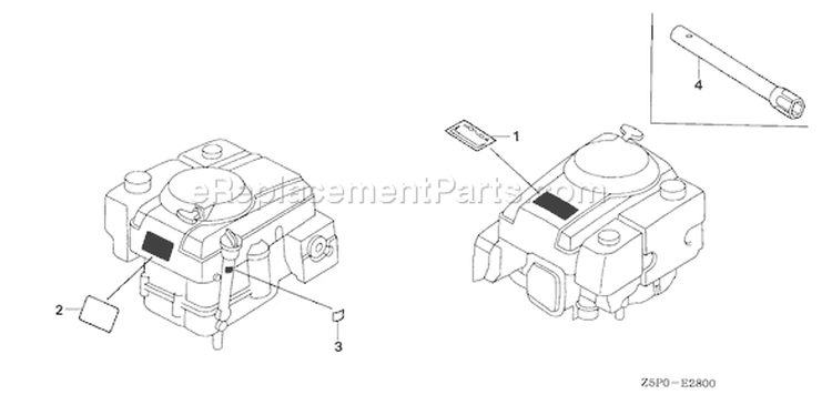 Page L Diagram and Parts List for GXV340UA2 Type DA23 - VIN# GJAMA-1000001-9999999 Honda Engine