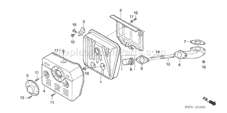 Page M Diagram and Parts List for GXV340UA2 Type DA23 - VIN# GJAMA-1000001-9999999 Honda Engine