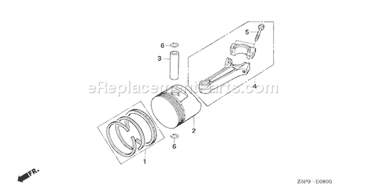 Page P Diagram and Parts List for GXV340UA2 Type DA23 - VIN# GJAMA-1000001-9999999 Honda Engine