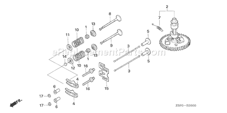Page B Diagram and Parts List for GXV340UA2 Type DA23 - VIN# GJAMA-1000001-9999999 Honda Engine